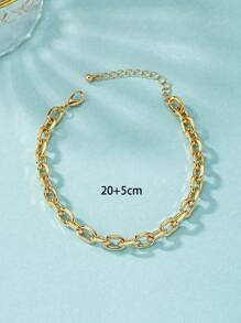 Minimalist Chain Anklet - Yellow Gold - View 3