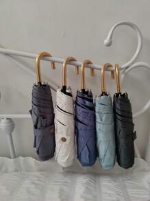 1 pièce Parapluie manuel pliable super léger de 88 cm avec poignée incurvée, blanc laiteux pour l'école, le bureau, la maison, les voyages. Cœur de la Saint-Valentin pour garçon