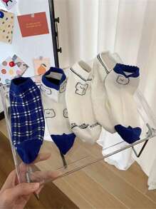 5雙小熊印花短襪 - 彩色 - 查看 3