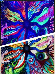 1 件彩色龐克有趣掛毯 - 彩色 - 查看 4