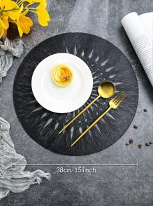 1入組圓形空心餐墊黑色防滑杯墊適用於餐桌 - 黑色 - 查看 2