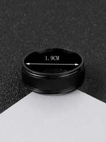 1 Miếng Thời trang Thép không gỉ Tối giản Textured Nhẫn Cho nam giới Để Trang Trí Hàng Ngày Goth Punk Đồ trang sức Đối với Đồ trang sức Qủa tặng - màu đen - Xem 3