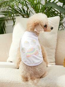 Emily J 1 pieza Tank de mascota con estampado de garra para perro y gato para verano - Multicolor - Ver 7