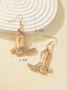 Boots Drop Earrings - Yellow Gold - View 5