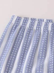 小男童條紋印花口袋貼布睡衣套裝