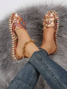 Women's Casual Slip-On Sandals, Open Toe Round Toe Flat Beach Slippers For Summer - Yellow - View 3