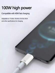 7a Super Fast Charging Type-c Data Cable, Compatible With Smartphones & Tablets - White - View 5