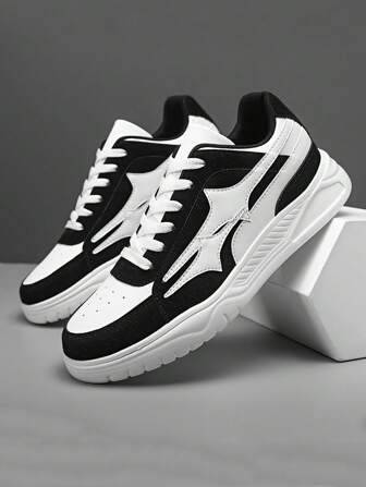 男士雙色前綁帶滑冰運動戶外運動鞋