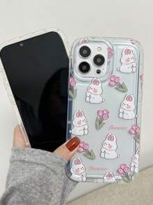 Cartoon Rabbit Pattern Phone Case - Multicolor - View 3