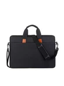 1pc Solid Color Document Bag With Shoulder Strap, Minimalist Portable Storage Bag For Office, Laptop, File Storage