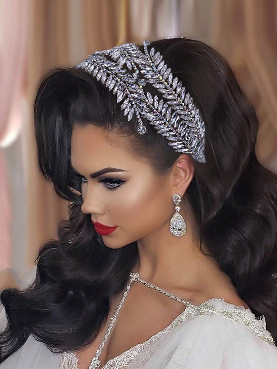 1入組女式水鑽裝飾奢華新娘頭飾適用於婚禮