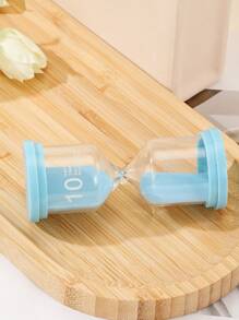 1pc Mint Blue Clear 10 Minutes Hourglass, Simple Mini Glass Hourglass Timer For Household - Mint Blue - View 2