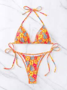 Swim Mod Bộ Bikini Nữ Thắt nút Hoa Tất cả trên in - Nhiều màu - Xem 5