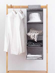 1入組素色米色多層衣物收納盒可折疊家用內衣收納袋 - 米色 - 查看 5