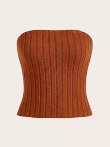 Muchica 素色抹胸上衣 - 鏽棕色 - 查看 1