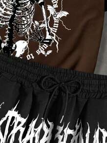 ROMWE MEN Grunge Punk Bộ hai mảnh Nam Dây kéo Túi Thắt nơ trước Lễ Các Thánh Lá thư Đường phố - Nhiều màu - Xem 7