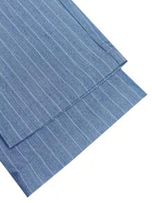 Men Striped Print Suit Trousers - Dusty Blue - View 3