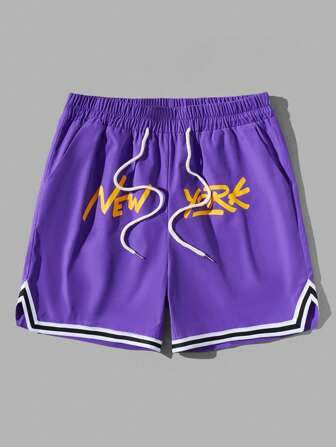 Prep Hombres Shorts con estampado de letra