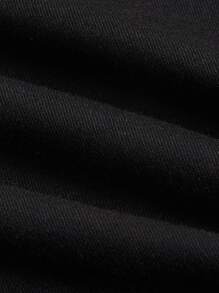 SHEIN ICON Bikercore Áo phông Crop Đồ họa Chữ cái Viền không đối xứng - màu đen - Xem 3