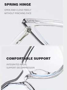 1 件女士塑料双色霓虹时尚超大猫眼 T 台风格透明眼镜