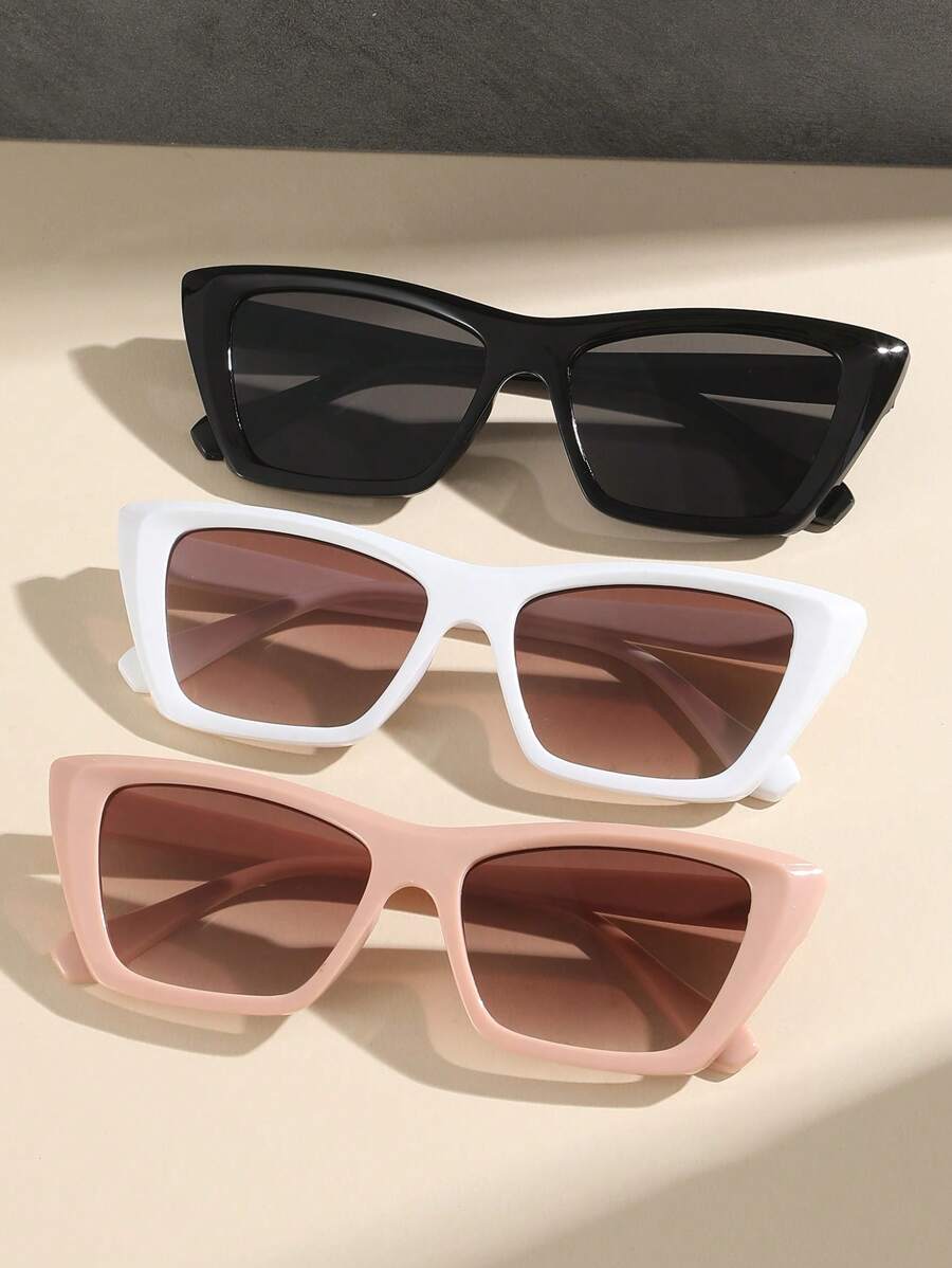 3 chiếc kính mắt mèo gọng nhựa thời trang, thời trang bãi biển mùa hè - Nhiều màu - Xem 1