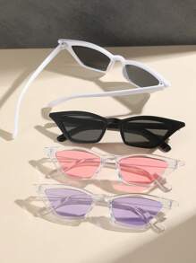 4對女性貓眼框時尚太陽眼鏡，適用於度假旅行配件，可愛