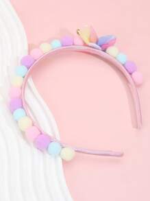 1 cái Băng Đô Cài Tóc Bé Gái Pom Pom Bướm Nhiều Màu Sắc - Nhiều màu - Xem 2