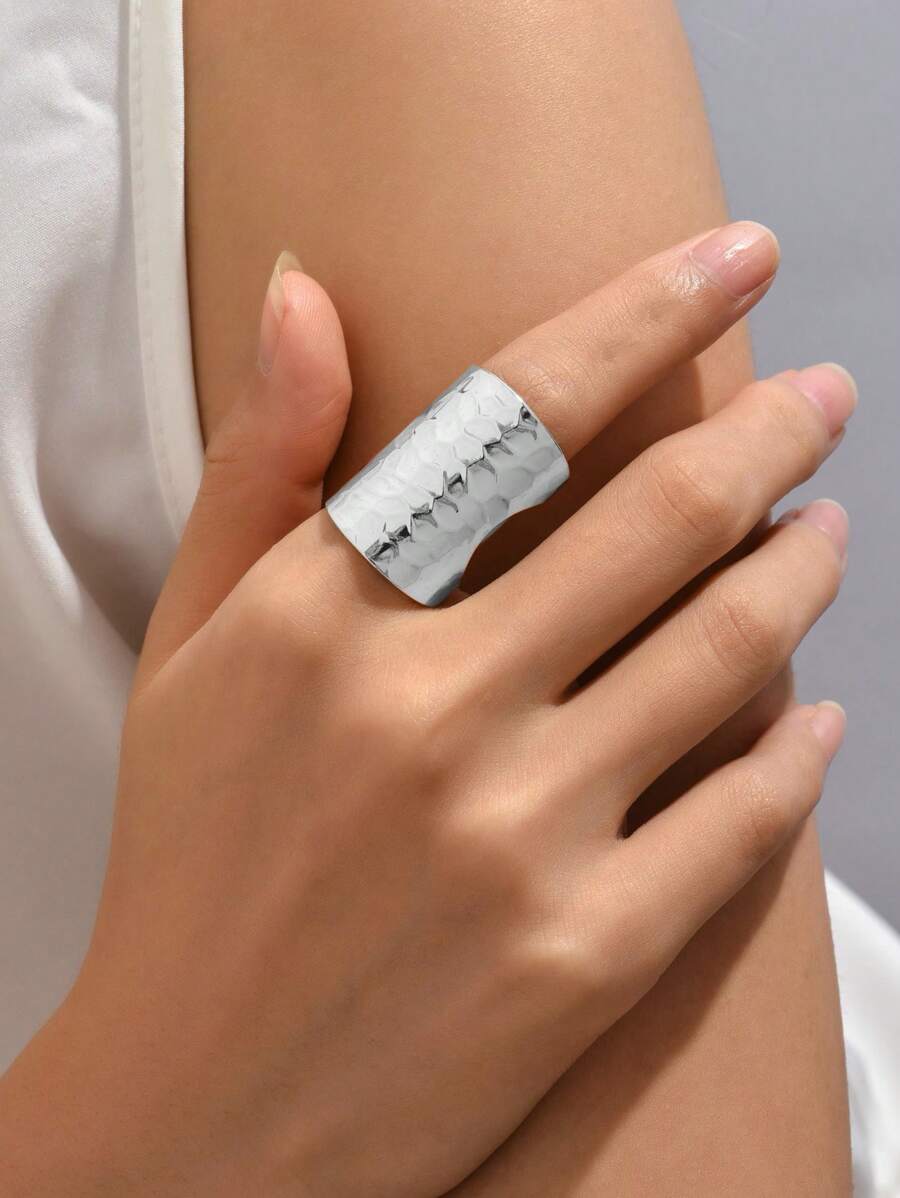 Vòng kim loại kết cấu - Bạc - Xem 1