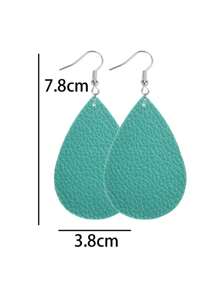 16 Cái/bộ Thời Trang Nhiều Màu PU Polyurethane Bông Tai Giọt Nước Dành Cho Nữ Trang Trí Hàng Ngày - Nhiều màu - Xem 3