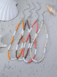 4 cái/bộ Vòng Cổ Đính Hạt Nhiều Màu Sắc Boho Dành Cho Nữ Trang Trí Hàng Ngày - Nhiều màu - Xem 1