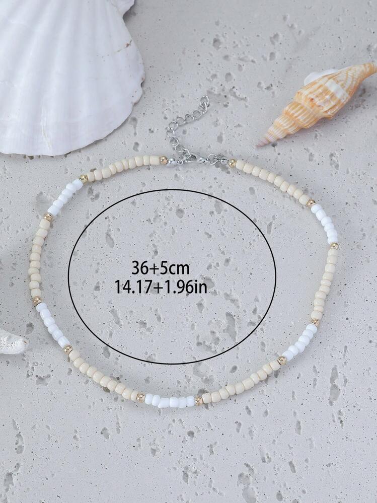 4pcs/set Boho Colorful Beaded Necklace For Women For Daily Decoration - Multicolor - View 4