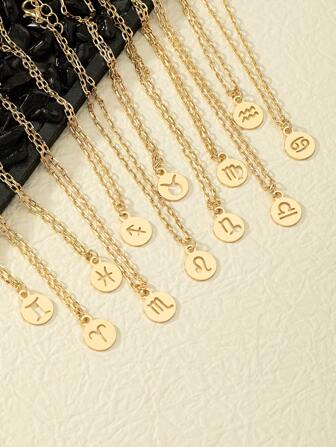 1入組時尚鐵星座吊墜項鍊適合女士日常裝飾