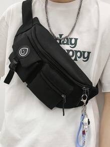 Fashion Casual Crossbody Bag Solid Chest Bag Nylon Minimalist For Travel With Adjustable Strap Fanny Pack Bum Bag Waist Bag Sport College School Shoulder Bag Rider Bag Black Bag Large Capacity Multi-Functional Vacation Side Bags Hip Bag Travel Essentials Holiday Essentials Bag Men Summer Back To School Belt Summer Bag Springbreak Bag Pack Belt Bag School Supplies Gym Bag Purse Side Bags Belts For Students Graduation Small Bag Body Bag Belt Bag For Men - Black - View 1