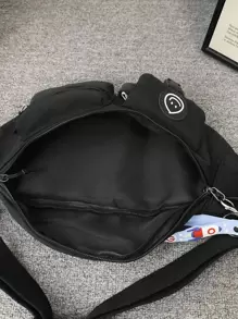 Fashion Casual Crossbody Bag Solid Chest Bag Nylon Minimalist For Travel With Adjustable Strap Fanny Pack Bum Bag Waist Bag Sport College School Shoulder Bag Rider Bag Black Bag Large Capacity Multi-Functional Vacation Side Bags Hip Bag Travel Essentials Holiday Essentials Bag Men Summer Back To School Belt Summer Bag Springbreak Bag Pack Belt Bag School Supplies Gym Bag Purse Side Bags Belts For Students Graduation Small Bag Body Bag Belt Bag For Men - Black - View 4