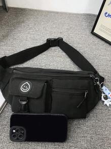 Fashion Casual Crossbody Bag Solid Chest Bag Nylon Minimalist For Travel With Adjustable Strap Fanny Pack Bum Bag Waist Bag Sport College School Shoulder Bag Rider Bag Black Bag Large Capacity Multi-Functional Vacation Side Bags Hip Bag Travel Essentials Holiday Essentials Bag Men Summer Back To School Belt Summer Bag Springbreak Bag Pack Belt Bag School Supplies Gym Bag Purse Side Bags Belts For Students Graduation Small Bag Body Bag Belt Bag For Men - Black - View 5