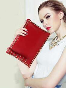 Túi vuông trang trí đính đá - Đỏ - Xem 2