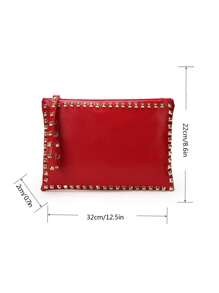 Túi vuông trang trí đính đá - Đỏ - Xem 4