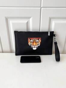 Tiger Print Square Bag Black - Black - View 4