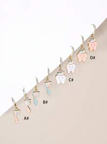 1 par Pendientes largos cepillo de dientes dulce aleación de zinc para mujeres para decoración diaria - Multicolor - Ver 2