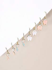 1 par Pendientes largos cepillo de dientes dulce aleación de zinc para mujeres para decoración diaria - Multicolor - Ver 3