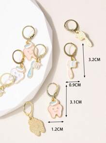 1 par Pendientes largos cepillo de dientes dulce aleación de zinc para mujeres para decoración diaria - Multicolor - Ver 4