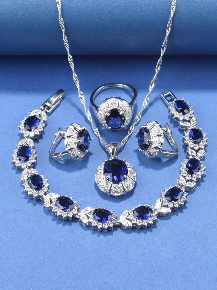 Royal Blue Diamond Necklace