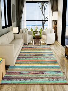 1 pieza Alfombra de dormitorio con patrón geométrico modernista poliéster para casa - Multicolor - Ver 1