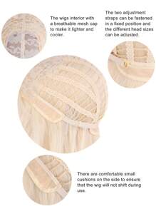 短卷人造假髮帶劉海 - 玫紅色 - 查看 5