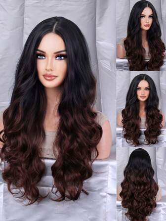 Peluca sintética largo ondulado