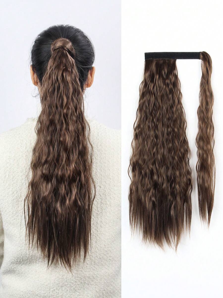 liangyuan Tóc Dài Xoăn Đuôi Ngựa Tổng Hợp - màu nâu - Xem 1