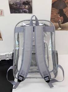 大号流浪包字母贴片索环孔眼细节日常万圣节圣诞节冬季圣诞礼物男士包单肩包斜挎包男士包 - 灰色 - 查看 6