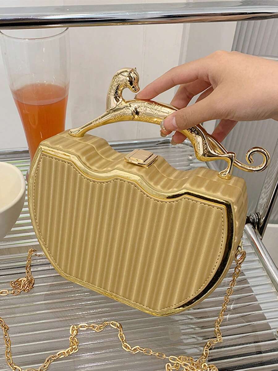 Mini Box Bag Chain Strap - Gold - View 1