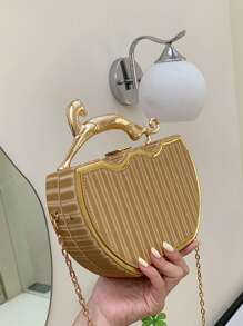 Mini Box Bag Chain Strap - Gold - View 2