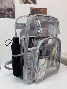 大号流浪包字母贴片索环孔眼细节日常万圣节圣诞节冬季圣诞礼物男士包单肩包斜挎包男士包 - 灰色 - 查看 7